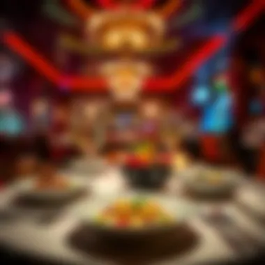 Exquisite dining setup featuring gourmet dishes in Boomtown Hotel