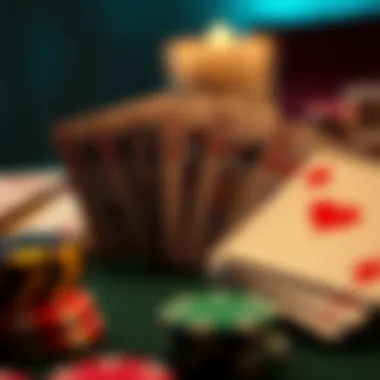 An artistic representation of the evolution of playing card designs through history.