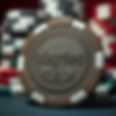 Close-up of a Claytec poker chip highlighting its texture and branding