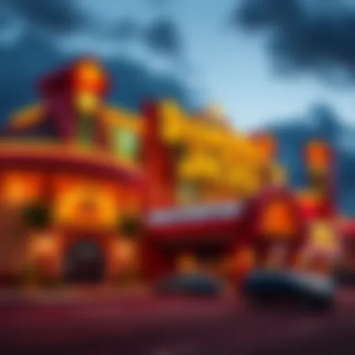 Exterior view of Diamond Jacks Casino showcasing its vibrant architecture