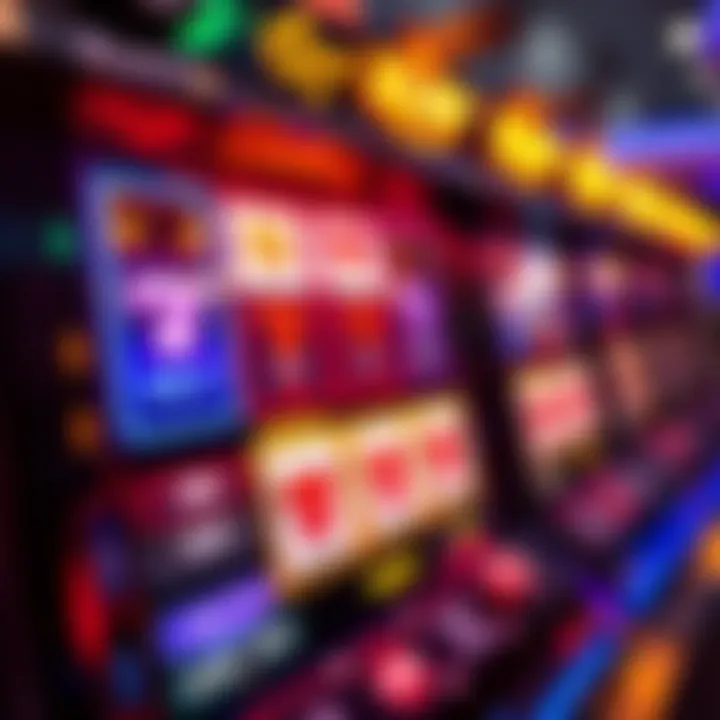 Close-up of a digital slot machine interface displaying gameplay