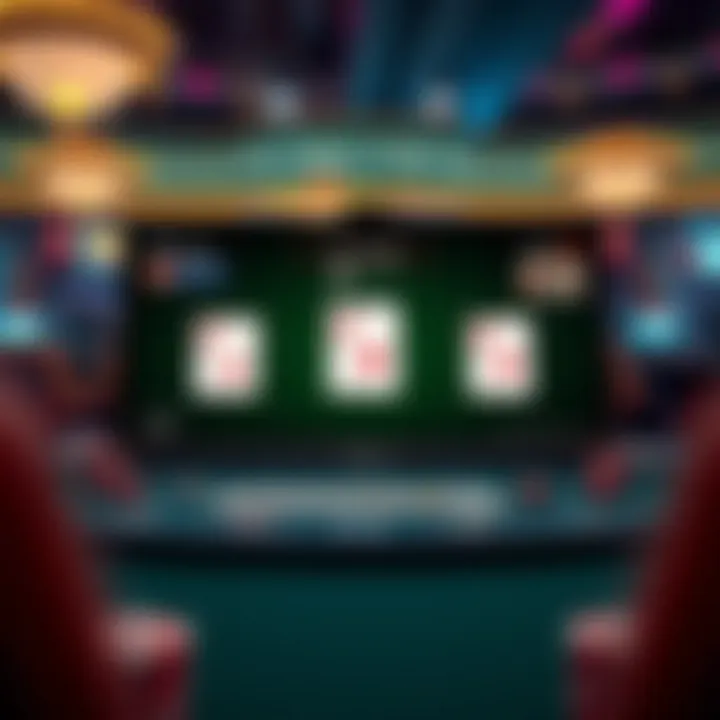 Digital interface showcasing Five Card Stud Poker gameplay