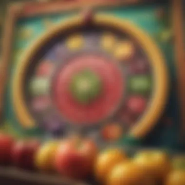 Close-up of bonus features in a fruit slot game