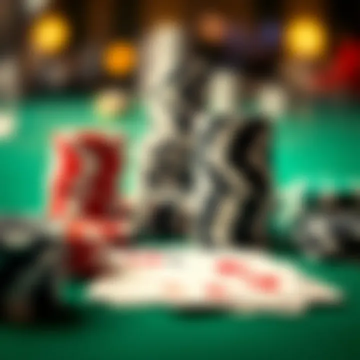 An enticing visual of poker chips and cards on a table