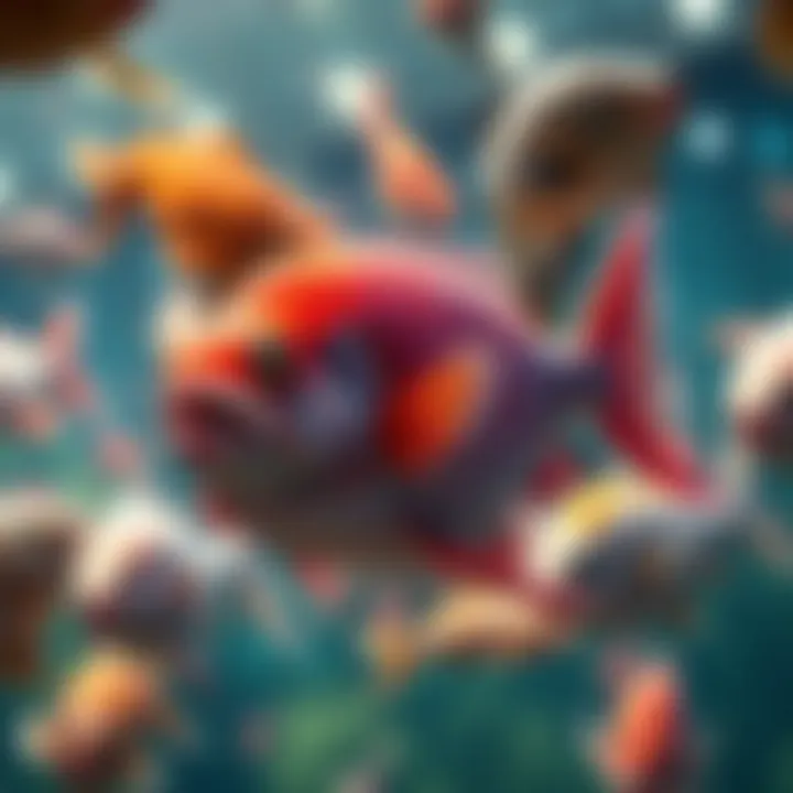 An array of fish species featured in various online games