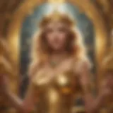 Conceptual artwork of Golden Goddess slot game