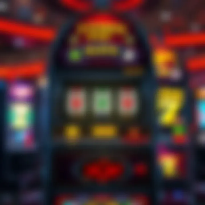 Illustration showcasing the intricate design of a 5 times pay slot machine.