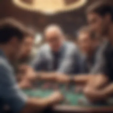 A group of individuals engaged in a discussion about betting strategies