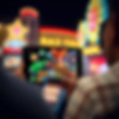 Gaming on the Go with New Vegas Casino Mobile device displaying New Vegas Casino games