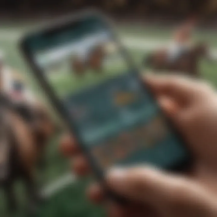 A smartphone displaying a horse racing betting app interface