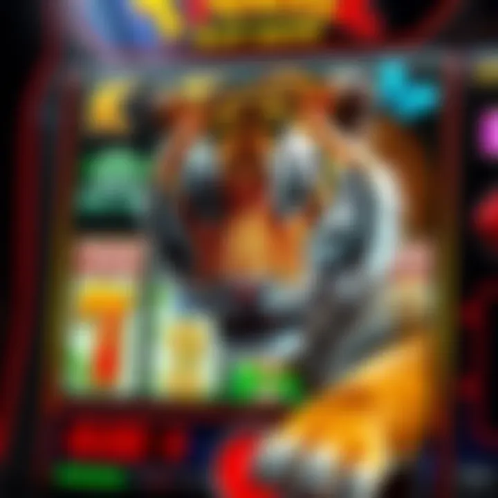 Vibrant tiger-themed slot machine interface
