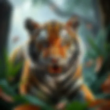 Wild tiger symbol in an online slot game