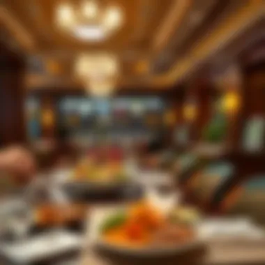 Elegant dining area featuring diverse cuisine