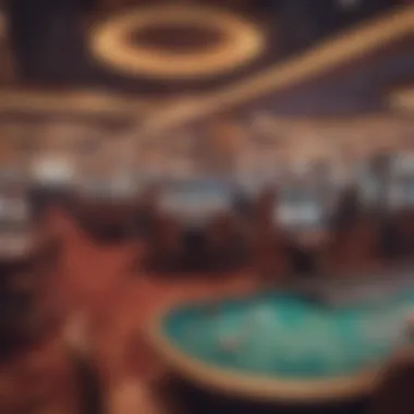 Casino floor bustling with gaming tables and slot machines