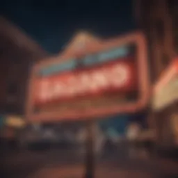 A vintage casino sign illuminating the night