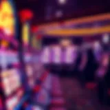 Brightly lit slot machines in a Las Vegas casino