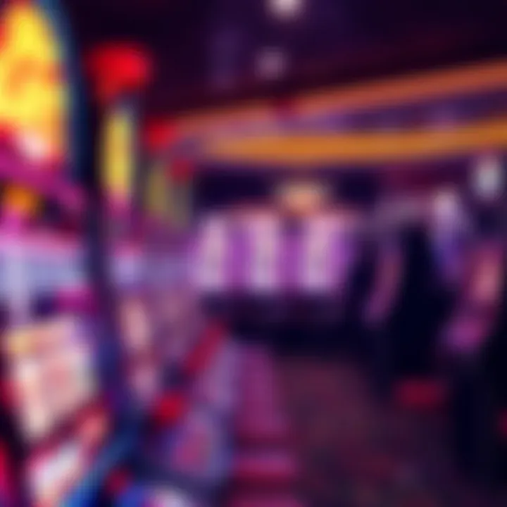 Brightly lit slot machines in a Las Vegas casino
