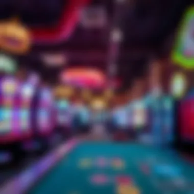 Interior gaming area highlighting various slot machines and gaming tables