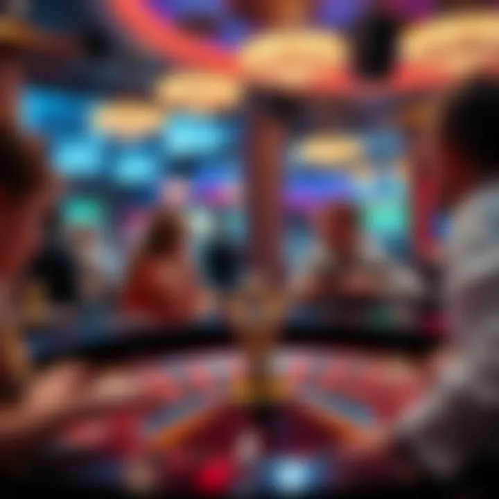 An engaging scene of players immersed in a virtual free-to-play American Roulette game