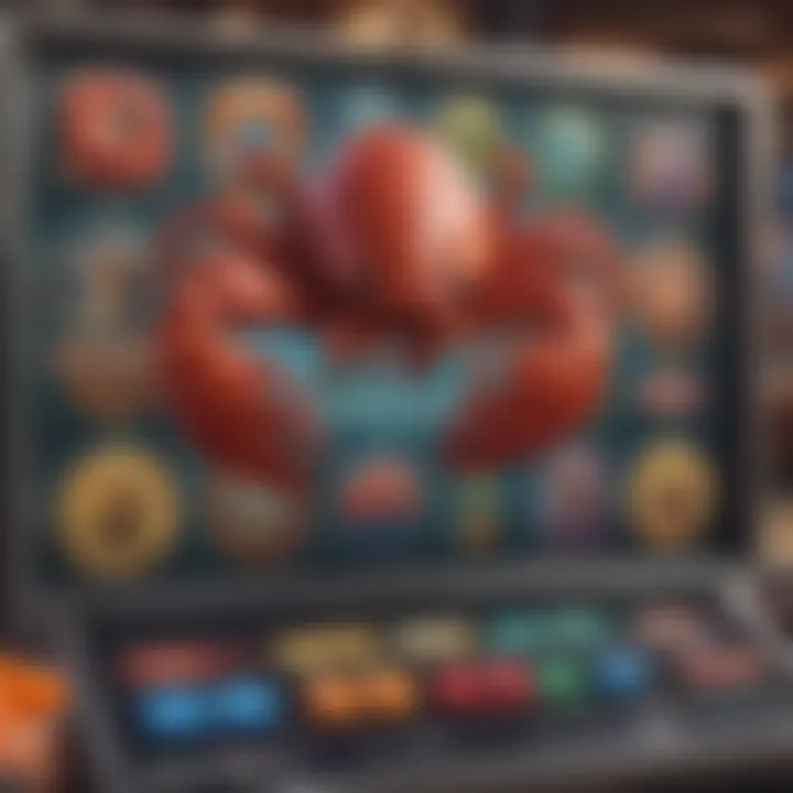 A captivating view of the gameplay interface of Larry Lobster Free Slots, highlighting user interaction.