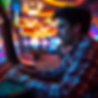 Player immersed in a gaming environment focusing on strategy and skill