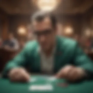 Visual representation of psychological aspects in poker, featuring brain and cards