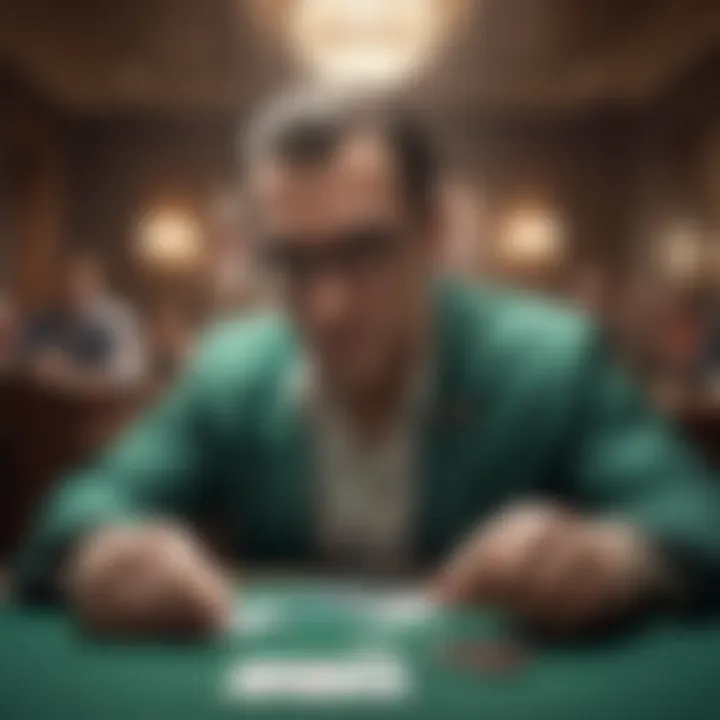 Visual representation of psychological aspects in poker, featuring brain and cards