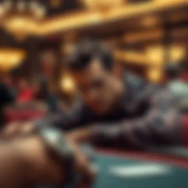 A poker ace contemplating his next move at a high-stakes table