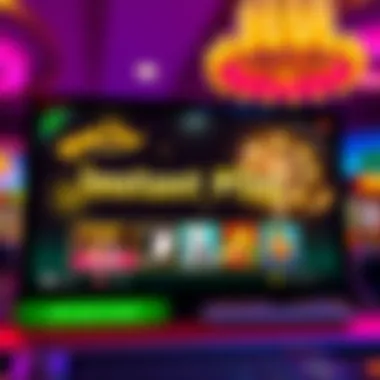 Screen displaying the instant play feature of the casino platform