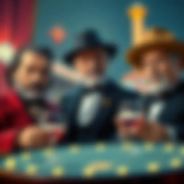 Artistic representation of key figures in Las Vegas history