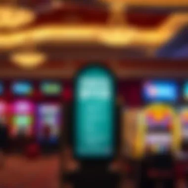 Promotional signage highlighting offers in a casino