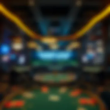 A panoramic view of the poker room highlighting the atmosphere