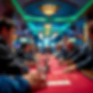 A vibrant poker tournament in progress with players engaged