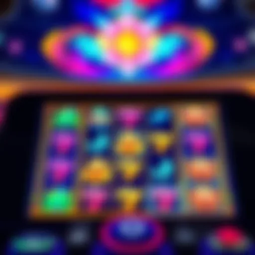 Mobile slot game interface showcasing vibrant graphics