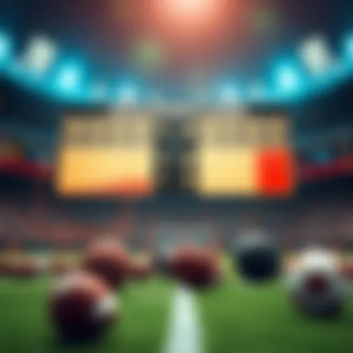 Illustration of sports teams with point spread indicators