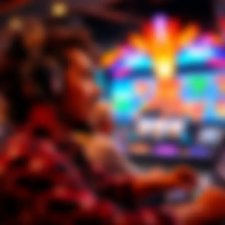 A player enjoying a thrilling volcano slots game